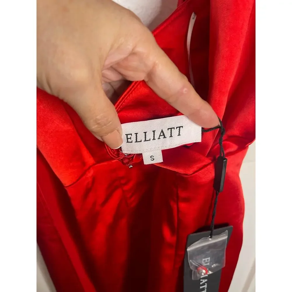 ELLIATT Isabella Playsuit Halter Neck Romper Silk Satin Party Cocktail S